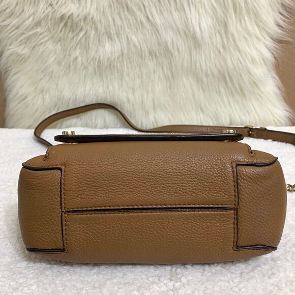 MICHAEL KORS Brown Leather Multi-compartment E/W MITCHELL Chain Camera Crossbody - Picture 15 of 16